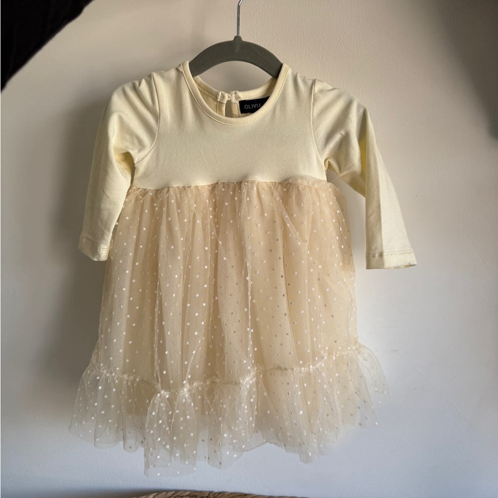 Olivia Rose Tulle Long Sleeve Dress - Baby